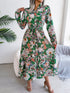 tied-printed-long-sleeve-midi-dress Sophia's Trends - Sophia's Style--